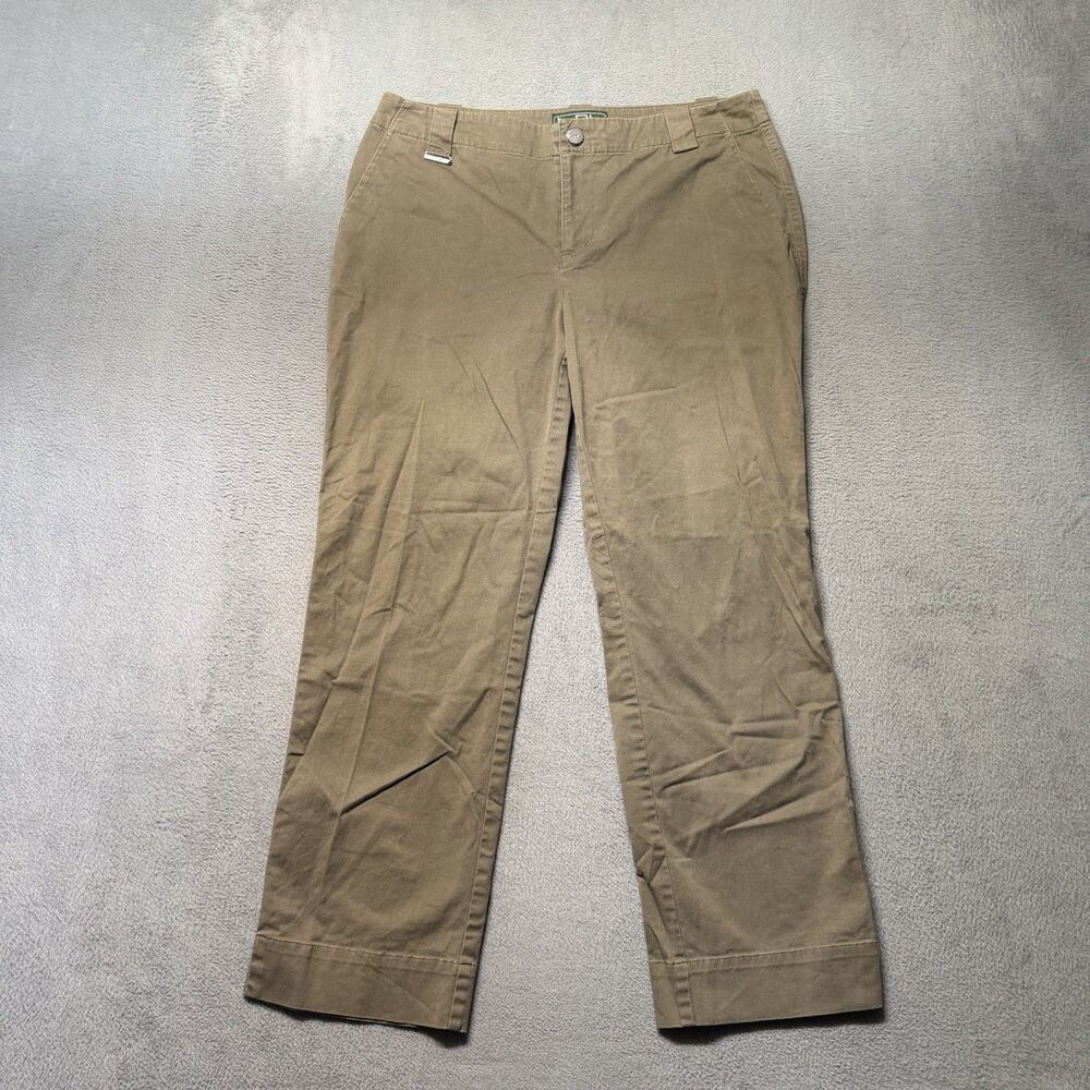 Lauren Ralph Lauren Active Womens Size 6 Brown Cropped Straight Leg Chino Pants